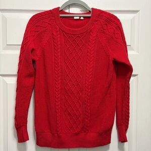 GAP Bright Red Cable‎ Knit Sweater M